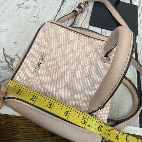 Steve Madden Fashion Pink Rosr Square Bag Women Shoulder Handbag Mini Logo - Picture 12 of 13